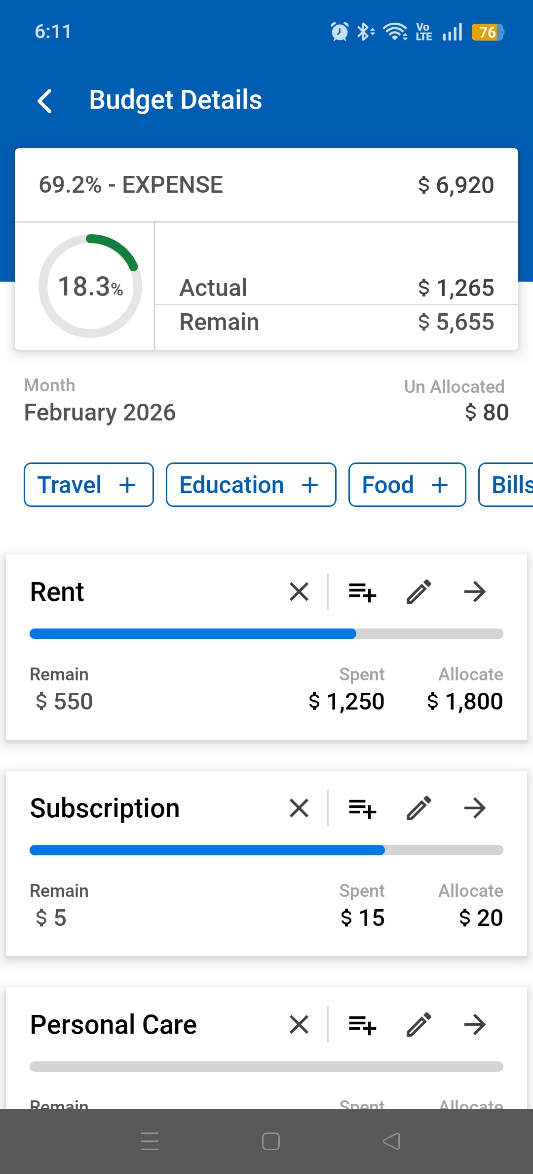 Smart Budgeting screenshot